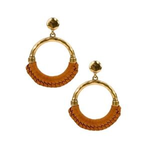 PATRICIA NASH Margaux Doorknocker Earrings in Brown/Gold - NWT
